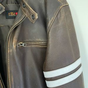 SMOKESHOW ASS Vintage Distressed Leather Motorcycle Jacket Wolverine Cosplay